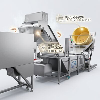 ভালো দাম Industrial Shrimp Head Separator SUS304 Stainless Steel 2000-2500KG 5.5KW 440V For Frozen Food Factory অনলাইন