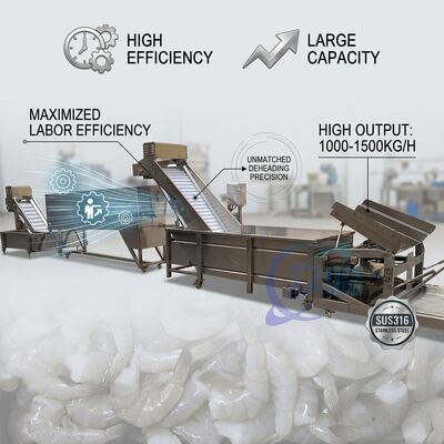 ভালো দাম Multifunctional Seafood Processing Plant Equipment Food Grade SUS304 1200-1800KG 15KW 60Hz অনলাইন