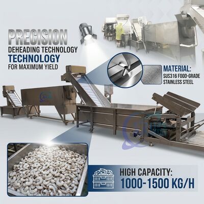 ভালো দাম Compact Shrimp Head Separation Machine SUS304 1500-2000KG 0.8KW 440V For Commercial Kitchen অনলাইন